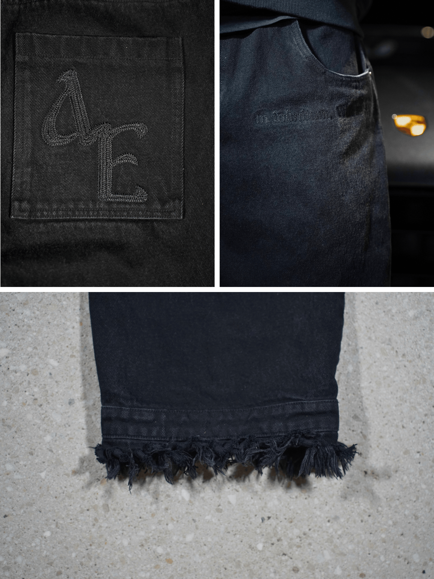 WASHED BLACK DENIM JEANS