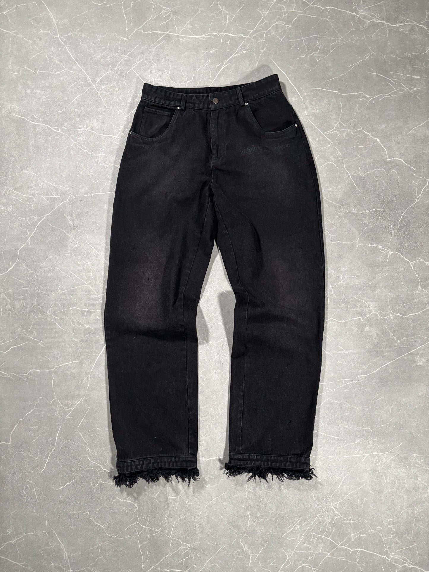 WASHED BLACK DENIM JEANS